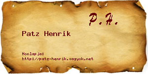 Patz Henrik névjegykártya