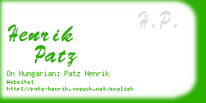 henrik patz business card